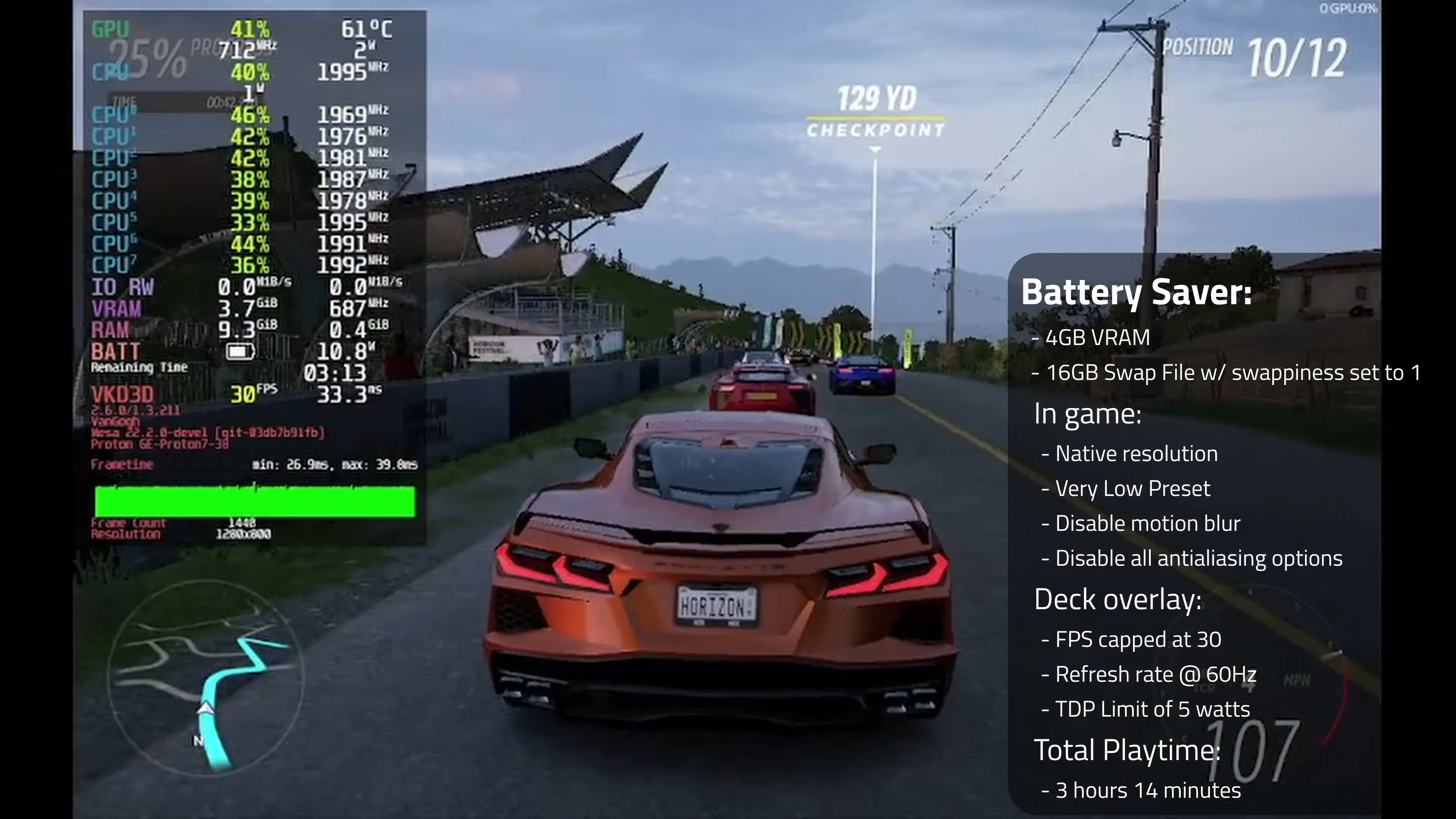 Steam Deck Performance Comparison - Forza Horizon 5 - Win 3