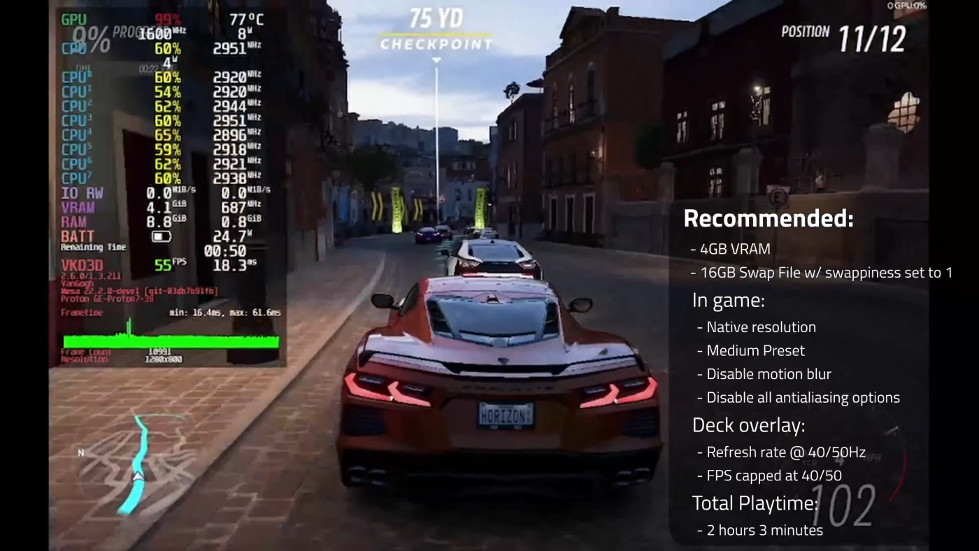 forza horizon 5 steam deck settings