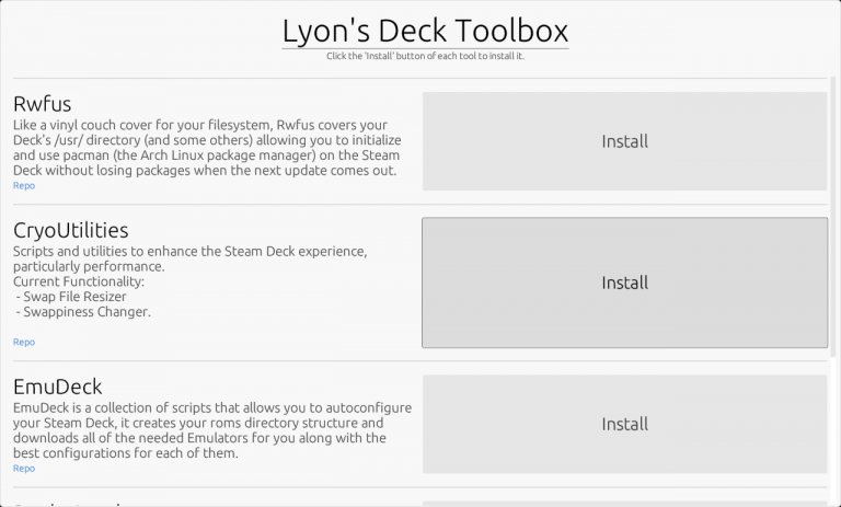 Lyon's Deck Toolbox A Collection Of Tools And Utilities To Enhance The Steam Deck