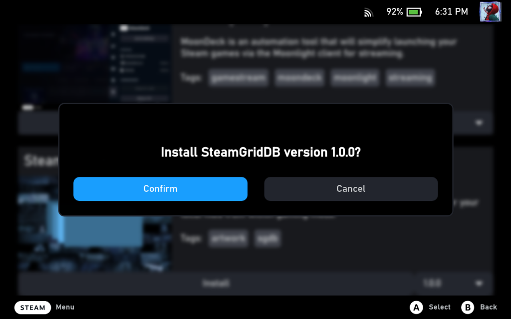 SteamGridDB Steam Deck Plugin 3