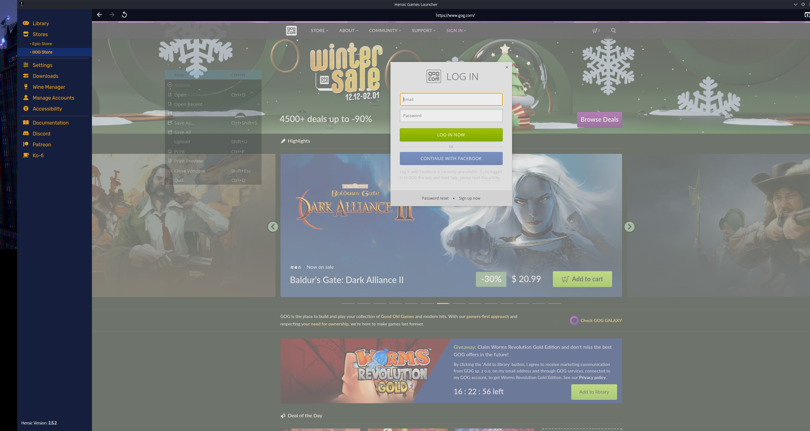 Heroic Games Launcher for GOG and Epic Games v2.5.0 Beta 3 out now