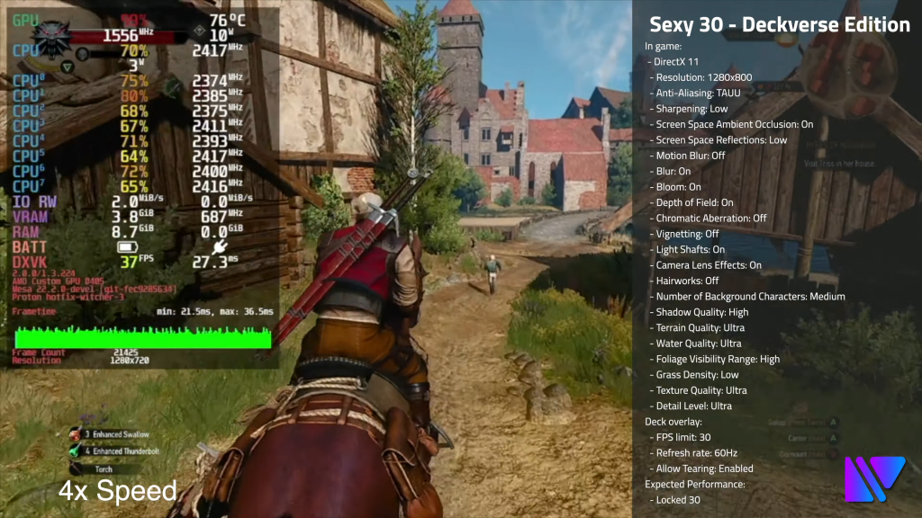 sexy 30 deckverse witcher 3 steam deck settings