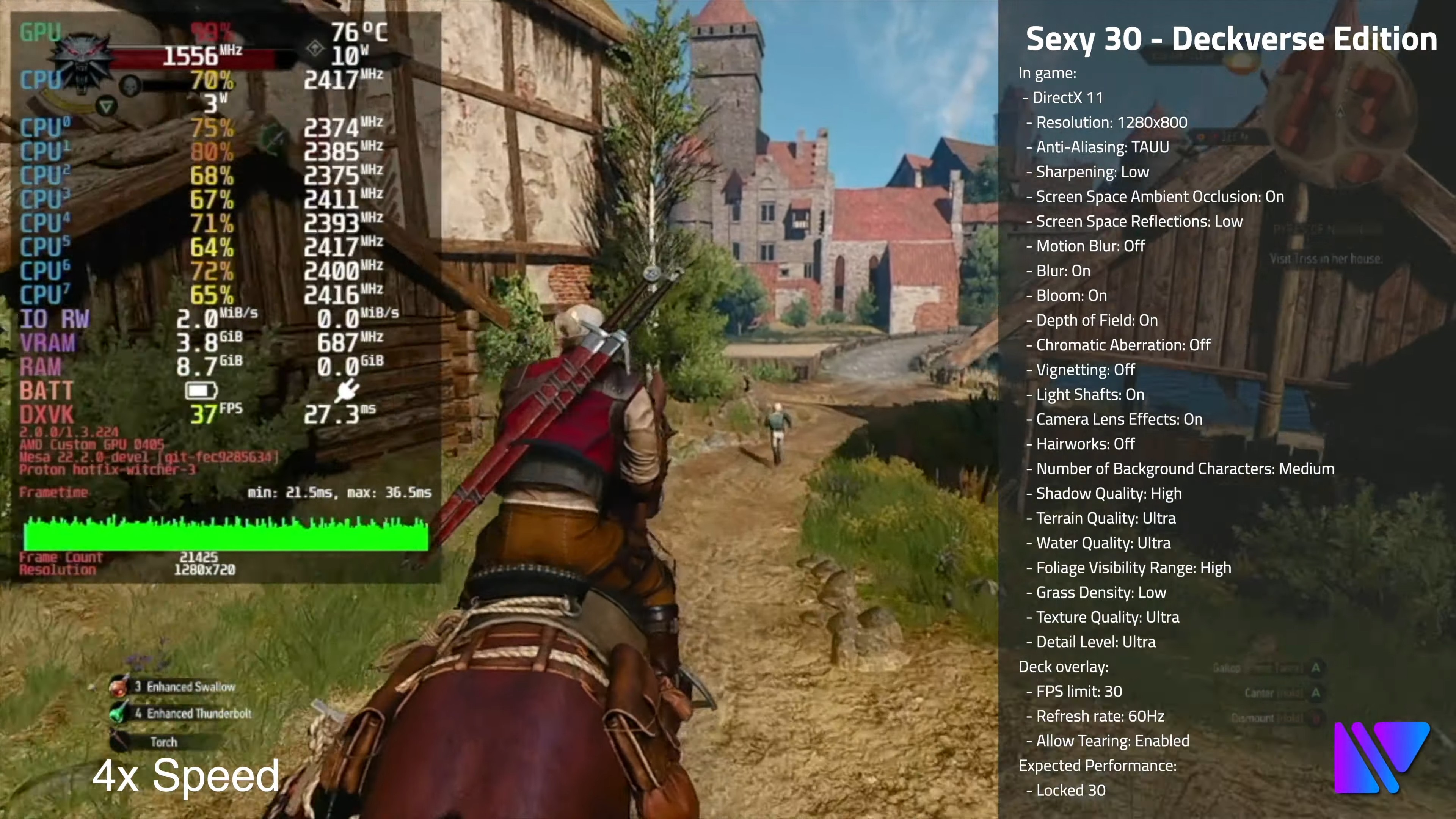 Witcher 3 Next Gen Update Steam Deck Best Settings