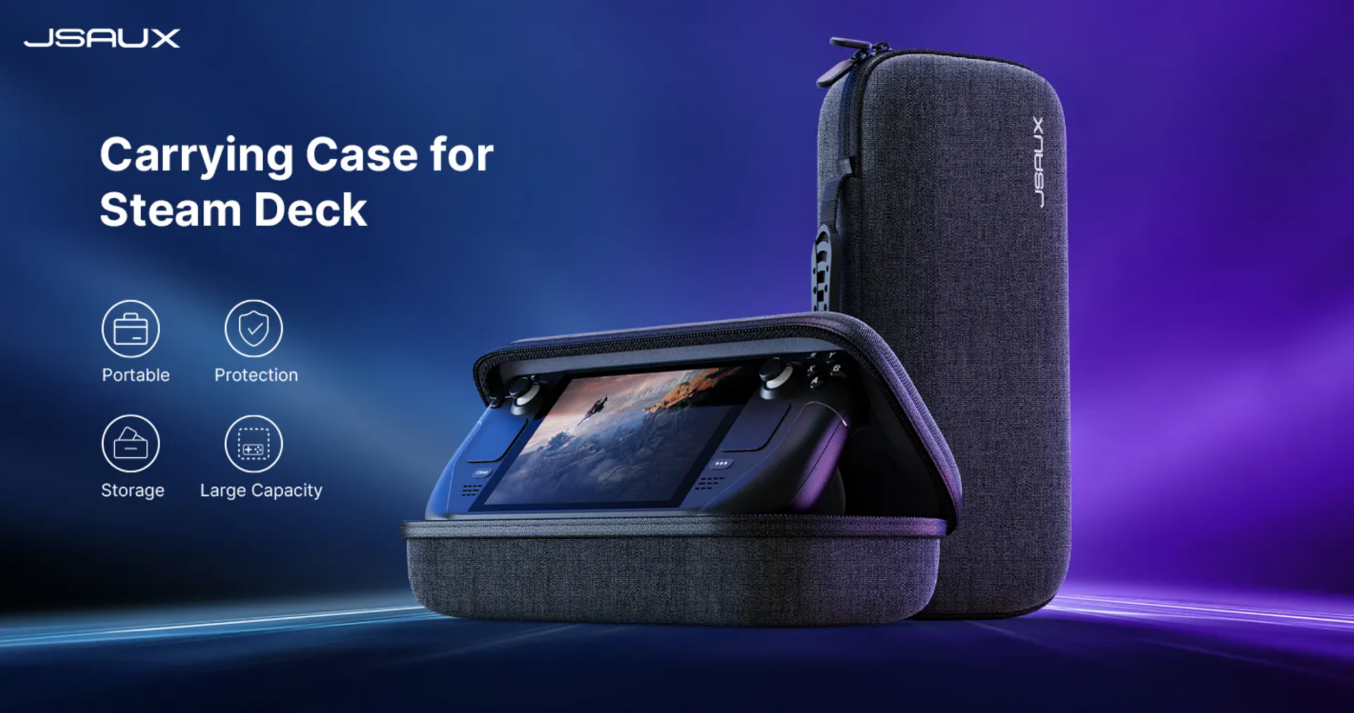 JSAUX Carrying Case Compatible with Steam Deck & ROG Ally, Protective Hard  Shell Carry Case Built-in Charger & Docking Station Storage, Portable