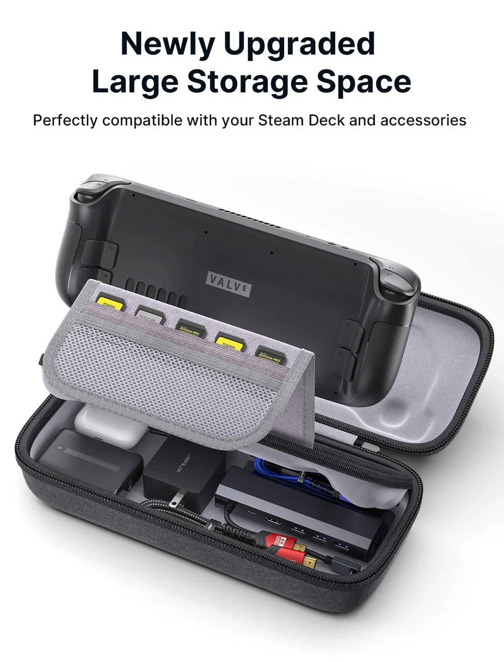 JSAUX Carrying Case Compatible with Steam Deck & ROG Ally, Protective Hard  Shell Carry Case Built-in Charger & Docking Station Storage, Portable