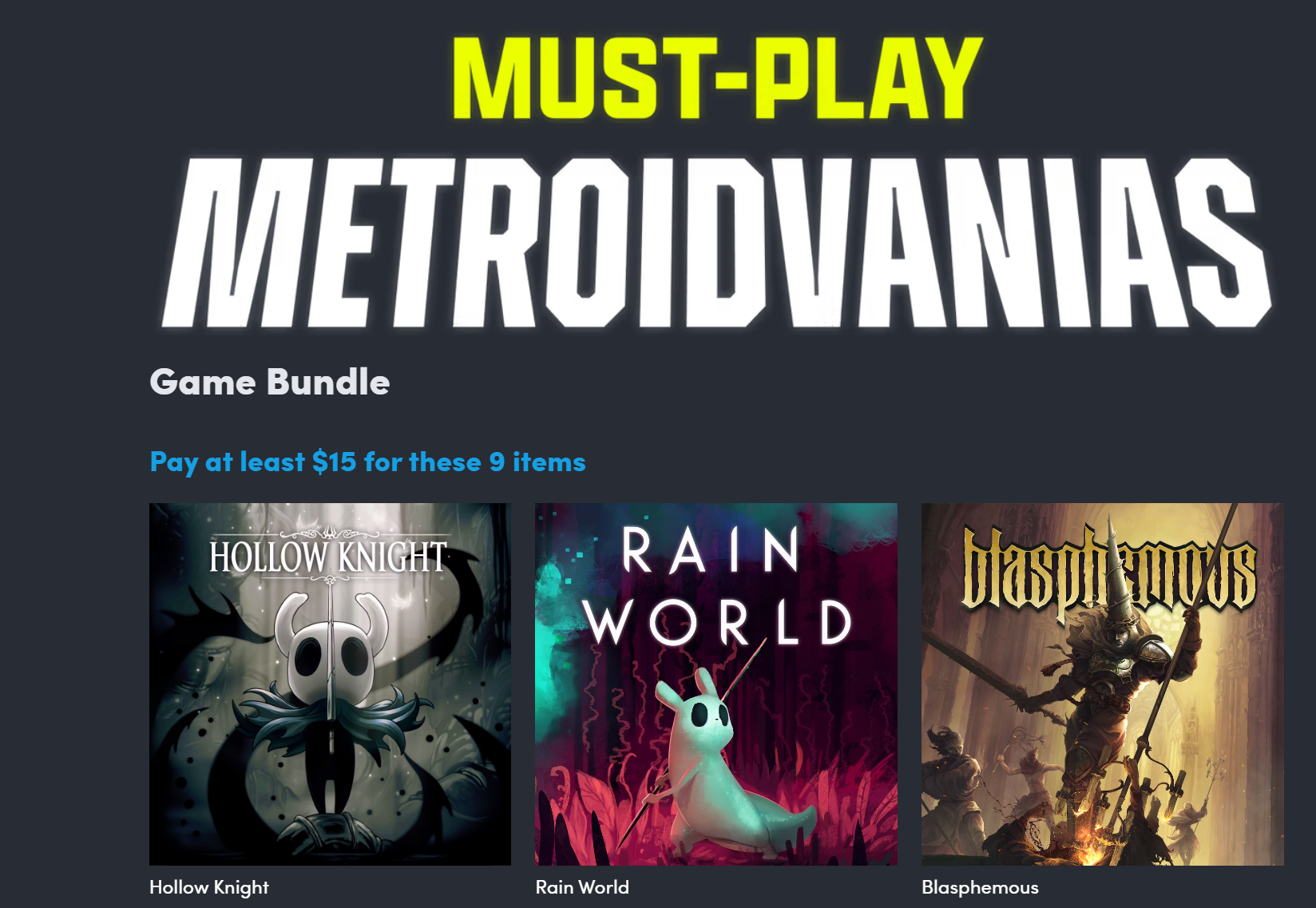 Humblebundle Must-Play Metroidvanias bundle with 5 verified and 2 playable  metroidvanias for 13,96€ ($15) : r/SteamDeck