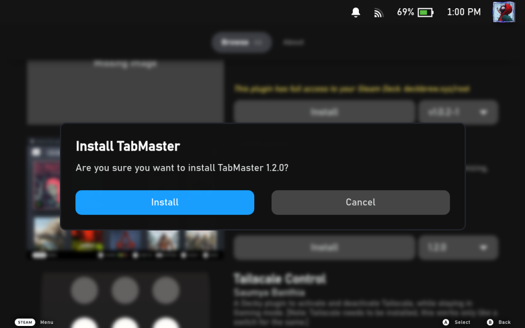 tab master install
