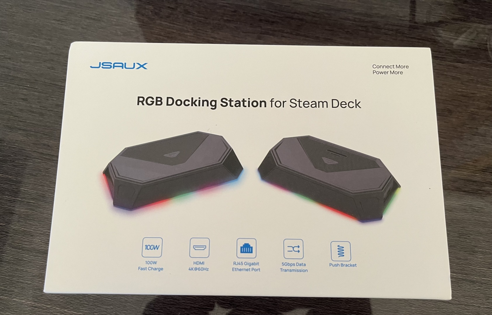 NEW BLACK TRANSPARENT] JSAUX RGB Docking Station - Compatible for